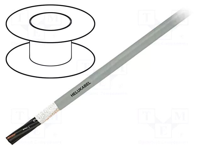 Wire: control cable; PURO-OZ-HF; 2x1mm2; PUR; grey; stranded; Cu HELUKABEL PO-OZ-HF2X1