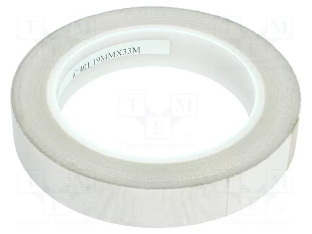 Tape: electrical insulating; W: 19mm; L: 33m; Thk: 0.18mm; white IPT IC401-19-33M