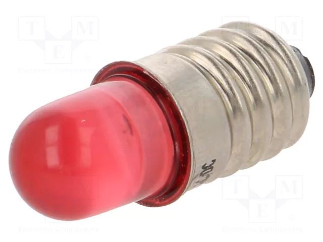 LED lamp; red; E10; 12VDC; 12VAC POLAM-ELTA LR-E10-12AC/DC