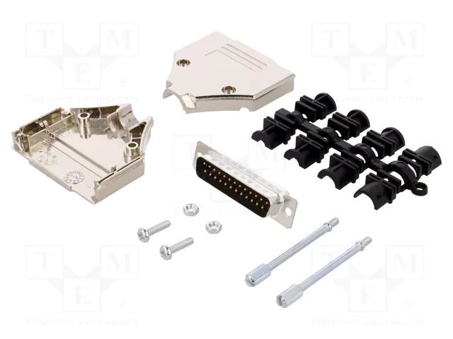 Connector: D-Sub; PIN: 25; plug; male; straight; soldering MH CONNECTORS MHDTPK25-DB25P-K