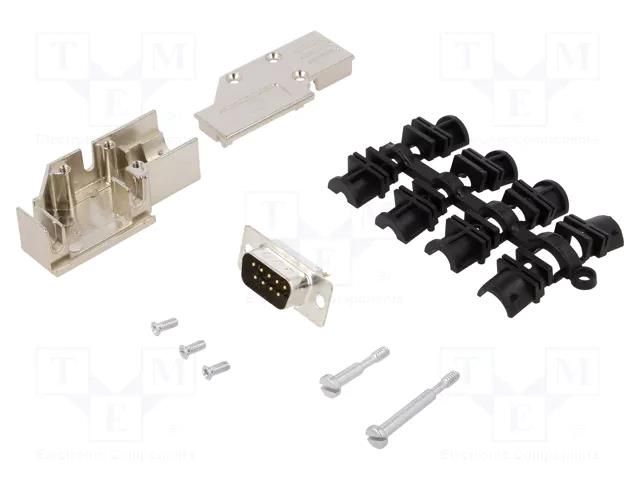 Connector: D-Sub; PIN: 9; plug; male; angled 90°; soldering MH CONNECTORS MHDCMR9-DB9P-K