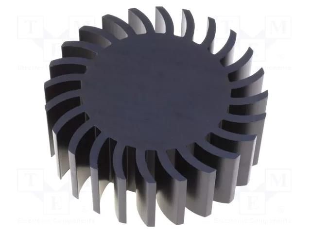 Heatsink; LED; Ø: 105mm; H: 37.5mm; black FISCHER ELEKTRONIK SK58437.5