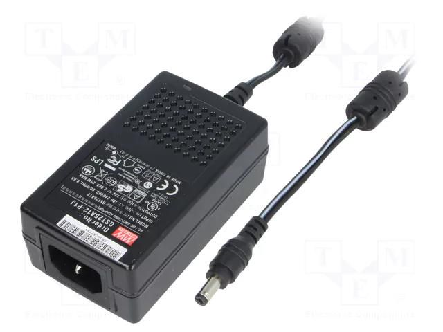 Power supply: switching; 18VDC; 1.38A; Out: 5,5/2,1; 25W; 85÷264VAC MEAN WELL GST25A18-P1J