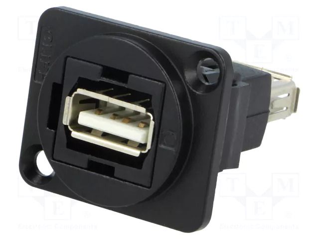 Coupler; USB A socket,both sides; FT; USB 2.0; metal; 19x24mm CLIFF CP30208NMB