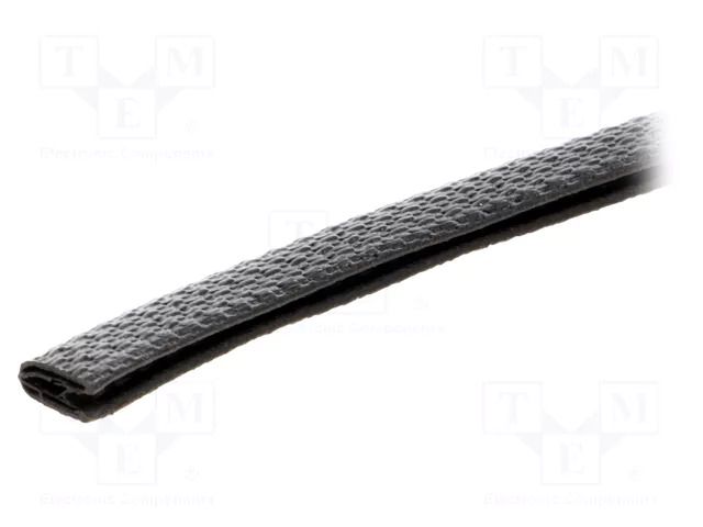 Hole and edge shield; PVC; L: 10m; black; H: 9mm; W: 6mm; industrial FATH FA-087EPE01911
