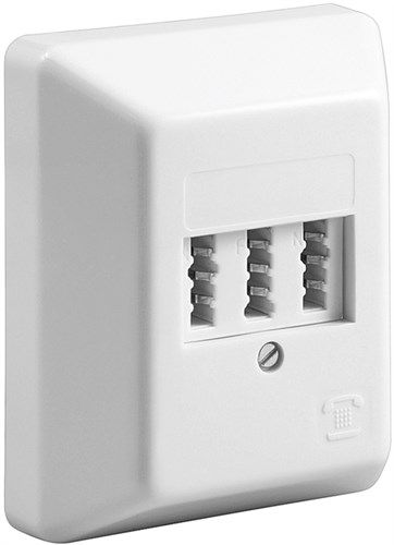 3x TAE-NFN Wall Plate, white - with screw connection 43542