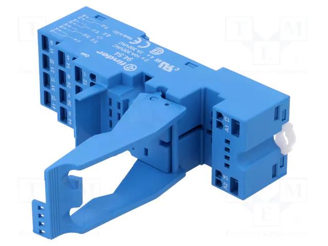 Socket; PIN: 14; 10A; 250VAC; for DIN rail mounting; spring clamps FINDER 94.54SPA