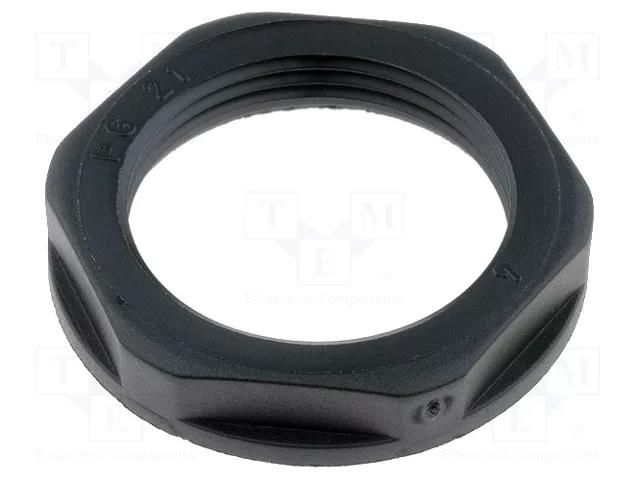 Nut; PG21; polyamide; UL94V-2; 36mm; black; Thread: PG; with flange LAPP SKINTOP-NPG21B