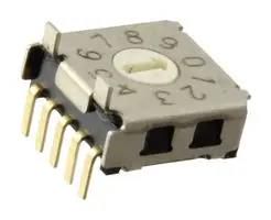 ROTARY SWITCH, 10 POS, 0.025A/24VDC, SMD A6KSV-104RF