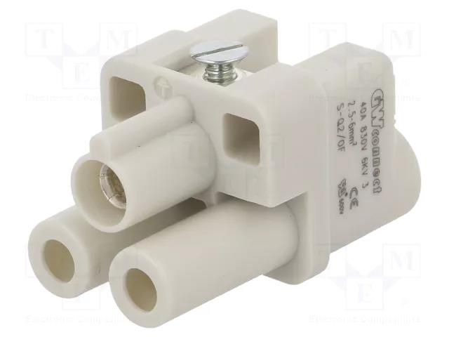 Connector: HDC; contact insert; female; GWconnect; PIN: 3; 40A; 400V MOLEX MX-93601-0427