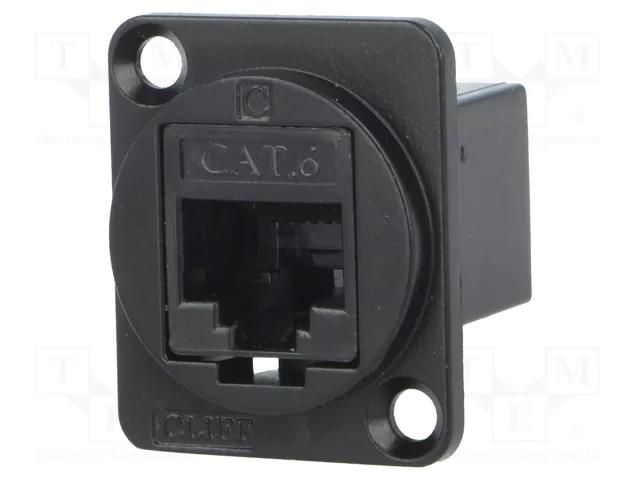 Coupler; FT; Cat: 6; 8p8c; RJ45 socket,both sides; 19x24mm; metal CLIFF CP30222MB