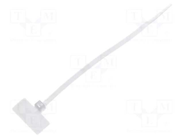 Cable tie; with label; L: 110mm; W: 2.5mm; natural; polyamide; 80N BM GROUP BMT11125