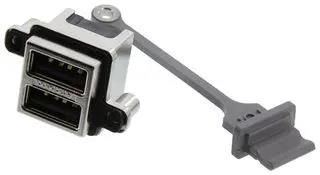 STACKED USB CONN, 2.0 TYPE A, R/A, 8POS MUSBC511N1