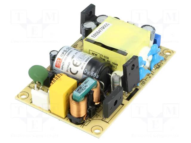 Power supply: switching; open; 30W; 80÷264VAC; OUT: 1; Uout: 48VDC MEAN WELL RPS-30-48