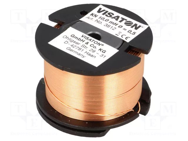 Inductor: coil; 10mH; 3.8Ω; Ø: 44mm; H: 30mm; Øcore: 0.5mm VISATON KN-10MH-VS