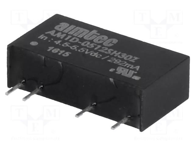 Converter: DC/DC; 1W; Uin: 4.5÷5.5VDC; Uout: 12VDC; Iout: 83mA; SIP7 AIMTEC AM1D-0512SH30Z