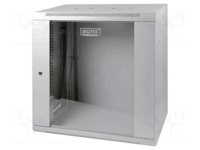 Enclosure: rack cabinet; Standard: 19"; 12U; grey; Y: 450mm; X: 600mm DIGITUS DN-W19-12U/450