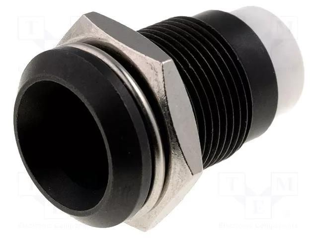 LED holder; 8mm; metal; concave; with plastic plug; black SIGNAL-CONSTRUCT SMD1129