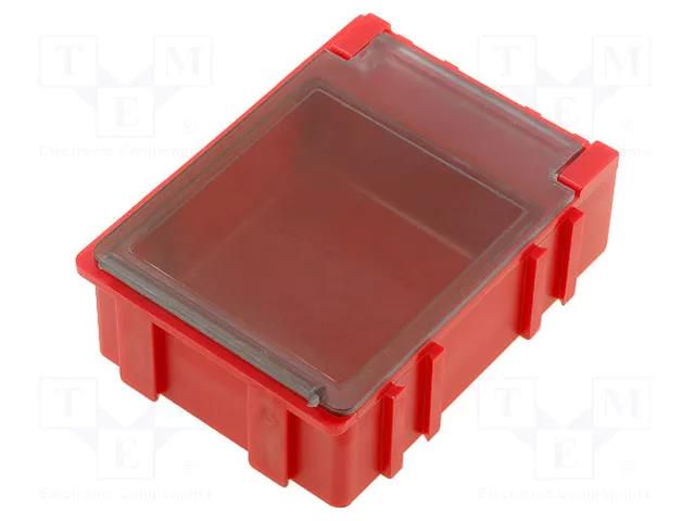 Bin; with flap; ESD; 41x37x15mm; ABS,copolymer styrene LICEFA SMDBOXN311661LS
