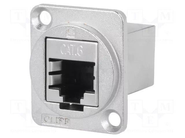 Coupler; FT; Cat: 6; shielded; 8p8c; RJ45 socket,both sides; metal CLIFF CP30222SM