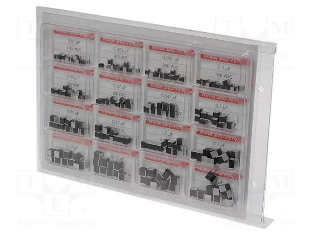 Capacitors-kit; SMD; No.of val: 16; 10nF÷2.2uF; 160pcs. WIMA SMD-PET-KIT1