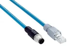 ENET/FIELDBUS CBL, 4P/8P, M12-RJ45 PLUG YM2D24-100EB2MRJA4