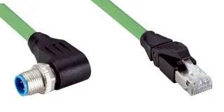 ENET/FIELDBUS CBL, 4P, M12 R/A-RJ45 PLUG YN2D24-100PN1MRJA4
