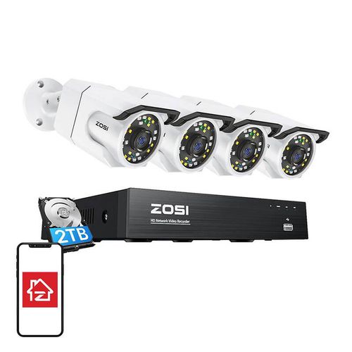 IP Camera ZOSI C105 4 pcs WiFi 8MP + NVR 8ch + 2TB HDD, ZOSI C105*4+NVR 2TB HDD