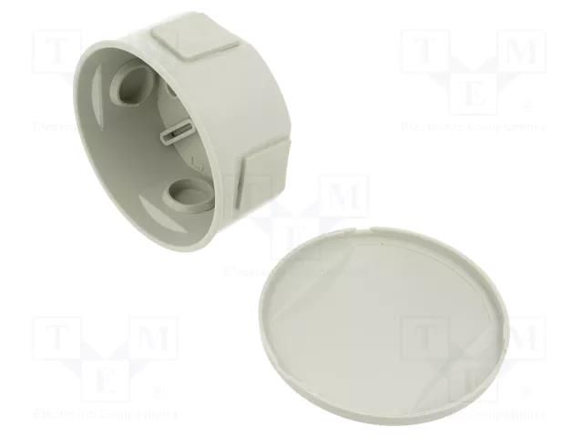 Enclosure: junction box; Ø: 84mm; Z: 40mm; ABS,polystyrene; IP44 PAWBOL PW-S-BOX026