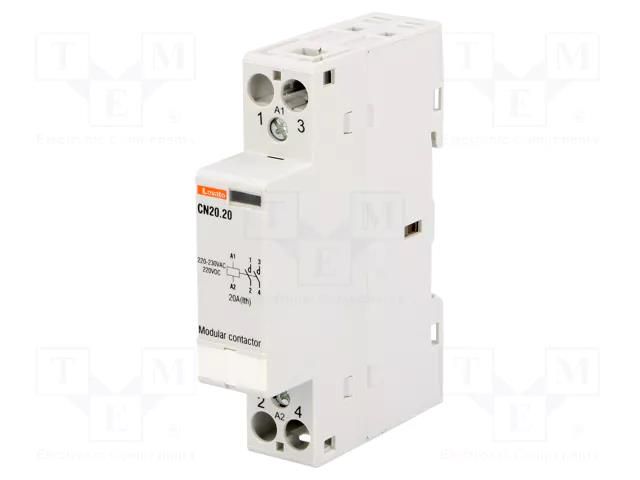 Contactor: 2-pole installation; 20A; 220÷230VAC,220÷230VDC; CN20 LOVATO ELECTRIC CN2020220