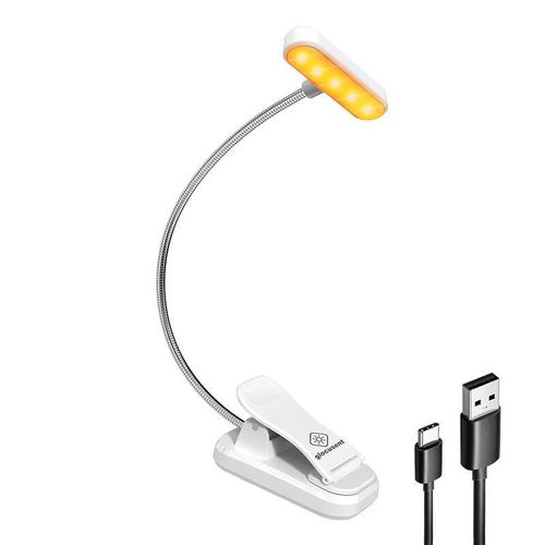 Wireless lamp Glocusent ET-Head GLCSNTA1806 clip-on book light, USB-C 650mAh timer White, Glocusent GLCSNTA1806