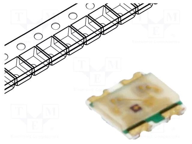 LED; RGB; SMD; 0606; 1.9÷2.4/3.4÷3.9/3.4÷3.9VDC; 1.6x1.5x0.35mm BROADCOM (AVAGO) HSMF-C114
