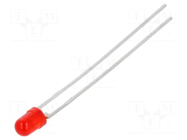 LED; 3mm; red; 4÷32mcd; 30°; Front: convex; 2÷3VDC; No.of term: 2 VISHAY TLUR4401