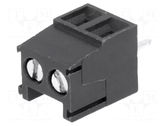 Connector: PCB terminal block; terminal; 12A; 300V; angled 90° NINIGI TB-3.5-P-2P-GY