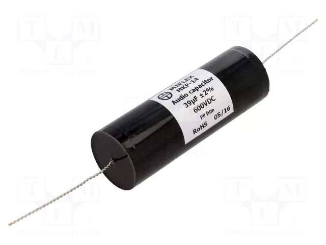 Capacitor: polypropylene; 39uF; 600VDC; ±2%; Ø39.3x112mm; THT MIFLEX MKP14-39U/600