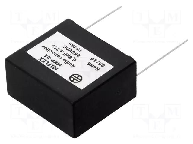 Capacitor: polypropylene; 6.8uF; 450VDC; 37.5mm; ±2%; 42.5x38x21mm MIFLEX MKP01-6.8U/450