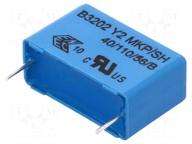 Capacitor: polypropylene; Y2; 100nF; 300VAC; 10.5x16.5x26.5mm; THT EPCOS B32023B3104K
