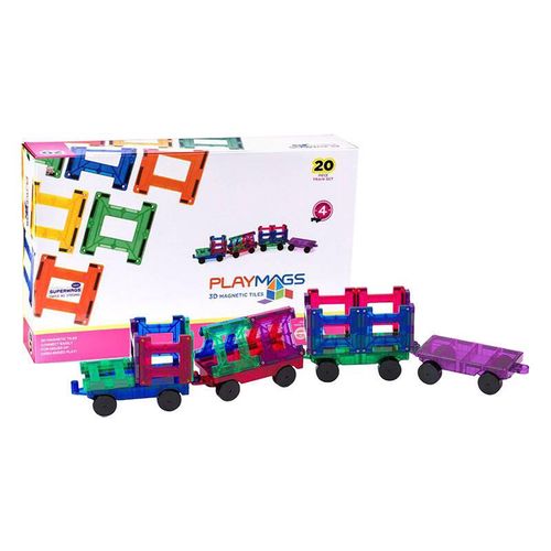 Playmags 3D magnetic train blocks 155 set of 20 pieces, Playmags 155