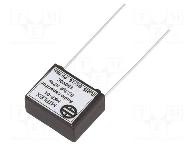Capacitor: polypropylene; 0.27uF; 450VDC; 15mm; ±2%; 18x14.5x8.5mm MIFLEX MKP01-0.27U/450