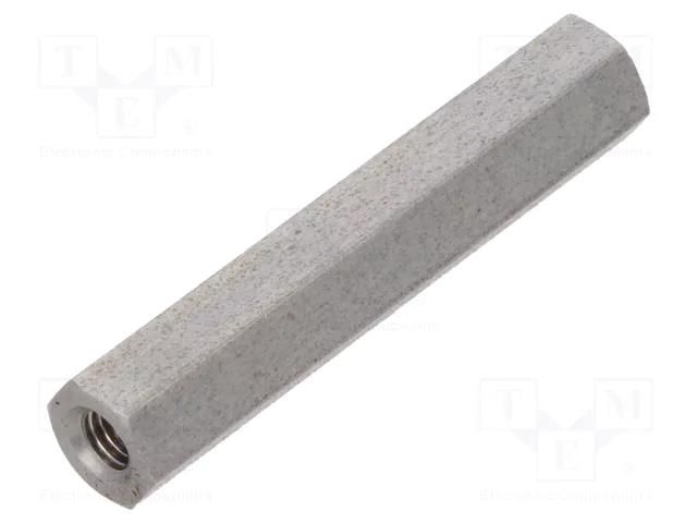 Screwed spacer sleeve; 30mm; Int.thread: M3; hexagonal DREMEC TFF-M3X30/DR144