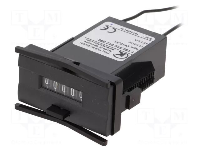 Counter: electromechanical; mechanical indicator; pulses; 99999 KÜBLER 1.150.510.012.550
