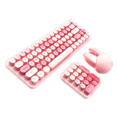 MOFII Wireless Keyboard+Numeric Keypad+Mouse 3in1 2.4G (Pink), MOFII iBean MAX Pink