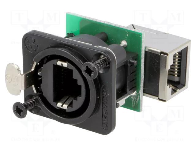 Coupler; socket; etherCON; PIN: 8; Cat: 5e; gold-plated; 8p8c NEUTRIK NTR-NE8FDPRB