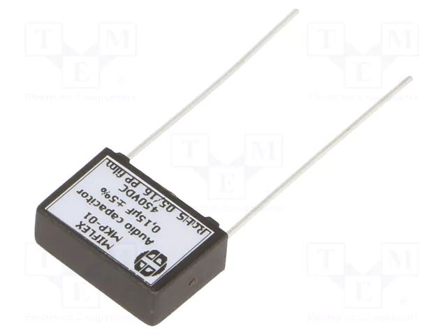 Capacitor: polypropylene; 0.15uF; 450VDC; 15mm; ±2%; 18x12.5x6.5mm MIFLEX MKP01-0.15U/450
