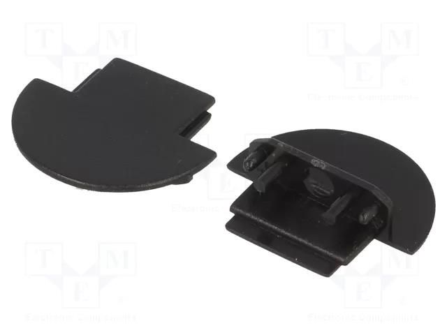 Cap for LED profiles; black; 2pcs; ABS; GROOVE10 TOPMET TOP-76510002