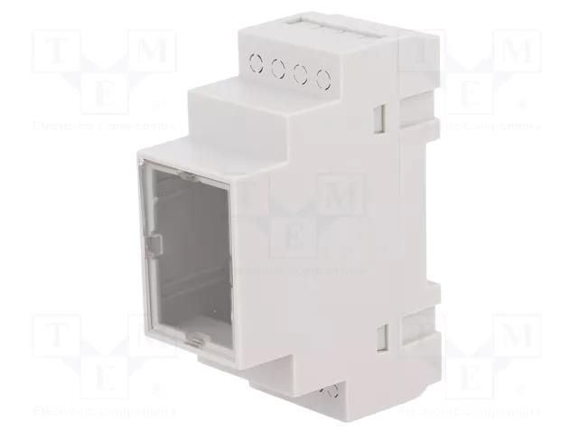 Enclosure: for DIN rail mounting; Y: 90mm; X: 35mm; Z: 65mm; grey KRADEX Z-106JFP-PS