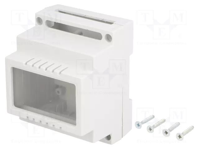 Enclosure: for DIN rail mounting; Y: 89mm; X: 69.7mm; Z: 64.7mm; ABS KRADEX Z-100JFP-ABS-V0