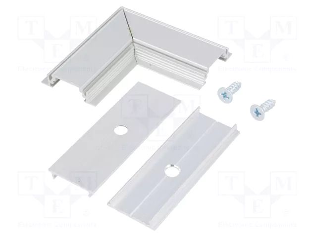 Connector 90°; natural; aluminium; GROOVE10 TOPMET TOP-76530020