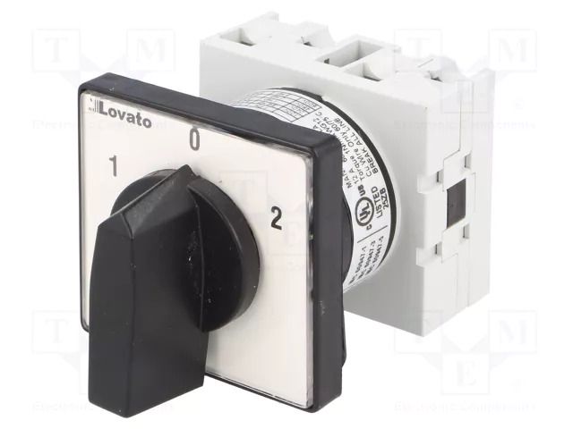 Switch: cam switch; Stabl.pos: 3; 16A; 1-0-2; panel; Poles: 1; Pos: 3 LOVATO ELECTRIC GX1651U