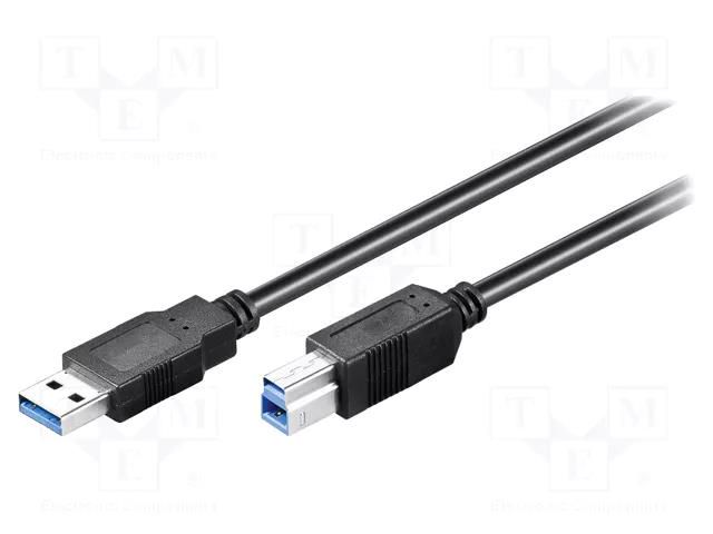 Cable; USB 3.0; USB A plug,USB B plug; 1.8m; black Goobay USB3.0-AB/1.8BK